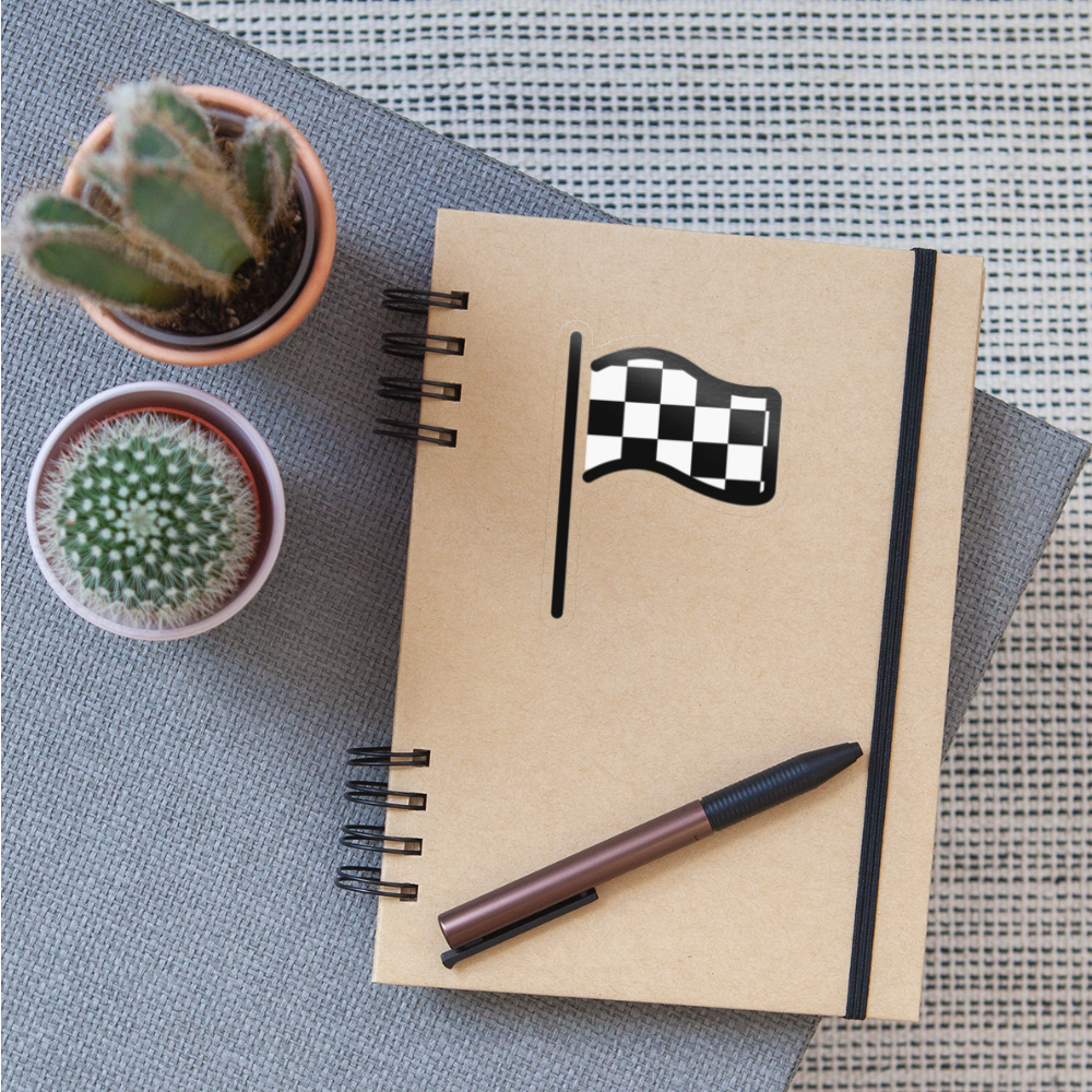 Chequered Flag Moji Sticker - Emoji.Express - transparent glossy