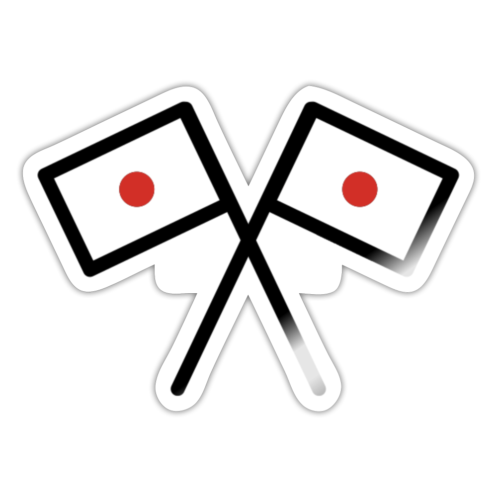 Crossed Flags Moji Sticker - Emoji.Express - white glossy