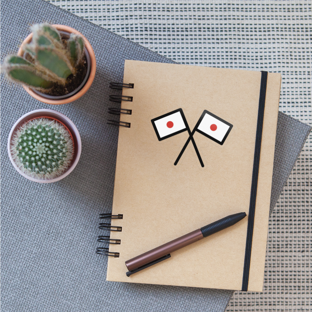Crossed Flags Moji Sticker - Emoji.Express - transparent glossy