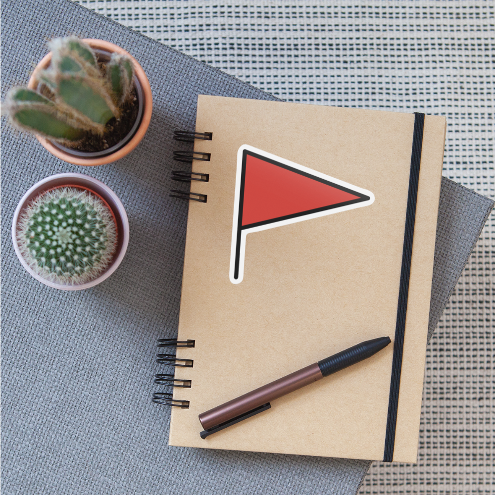 Triangular Flag Moji Sticker - Emoji.Express - white matte