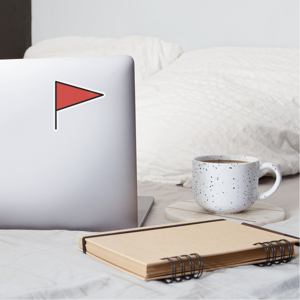 Triangular Flag Moji Sticker - Emoji.Express - white matte