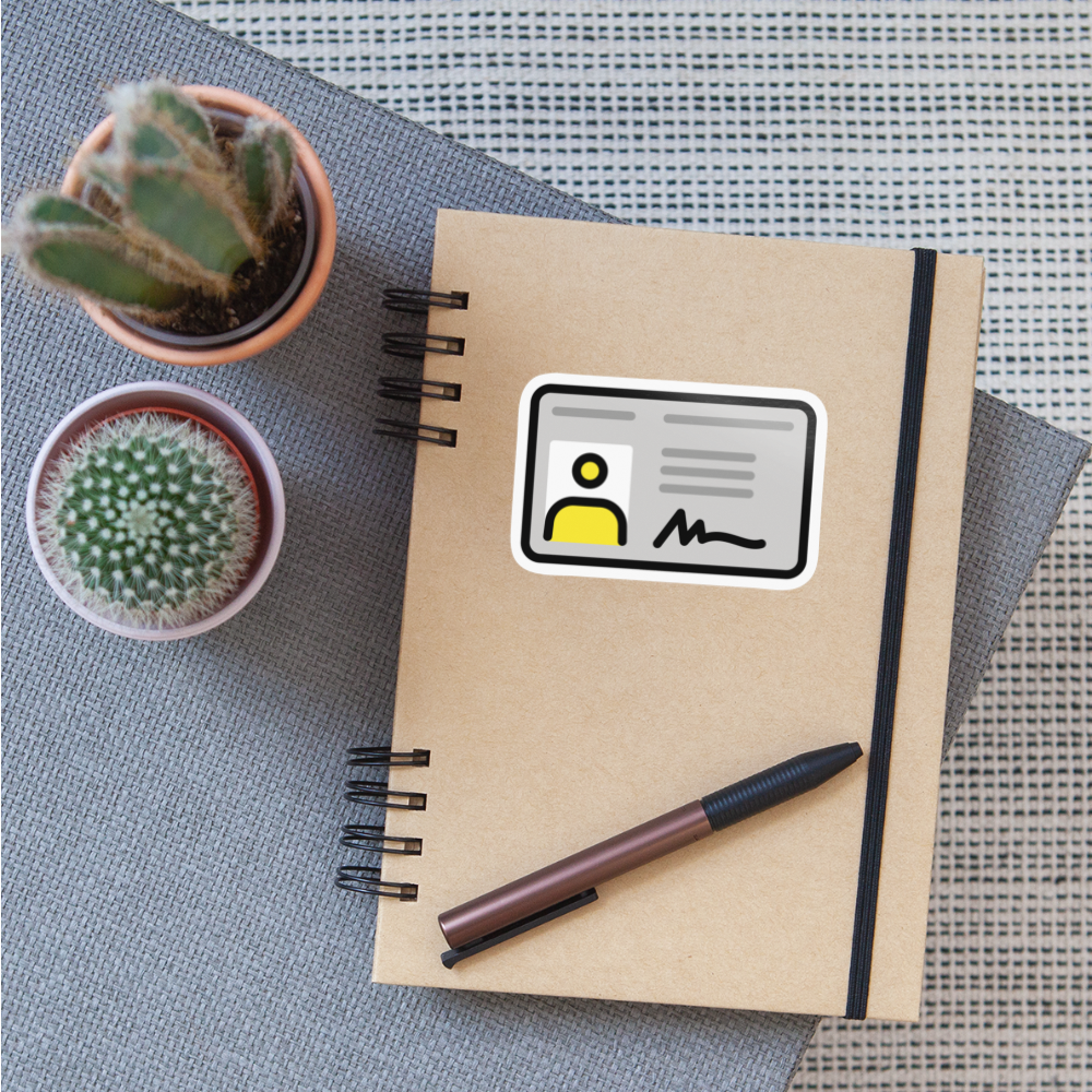 Identification Card Moji Sticker - Emoji.Express - white glossy