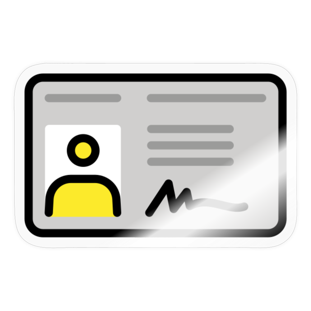Identification Card Moji Sticker - Emoji.Express - transparent glossy