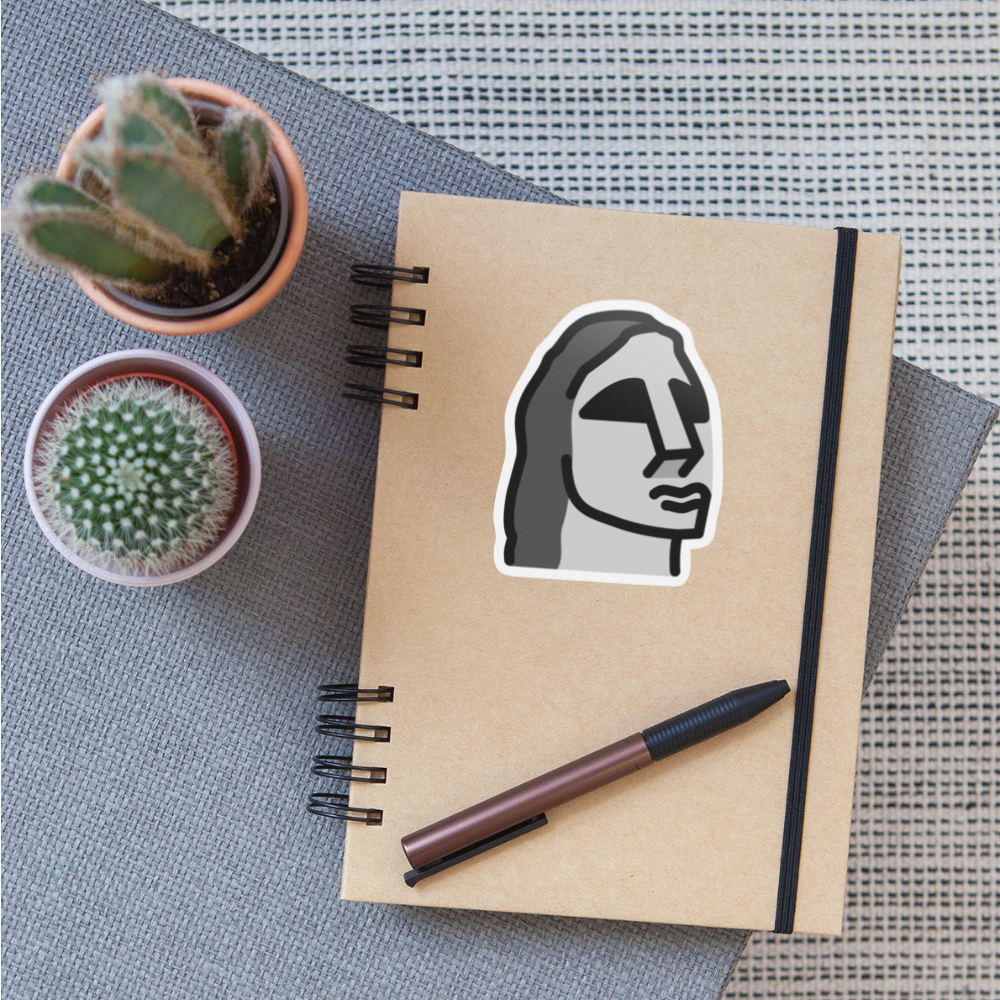 Moai Moji Sticker - Emoji.Express - white matte