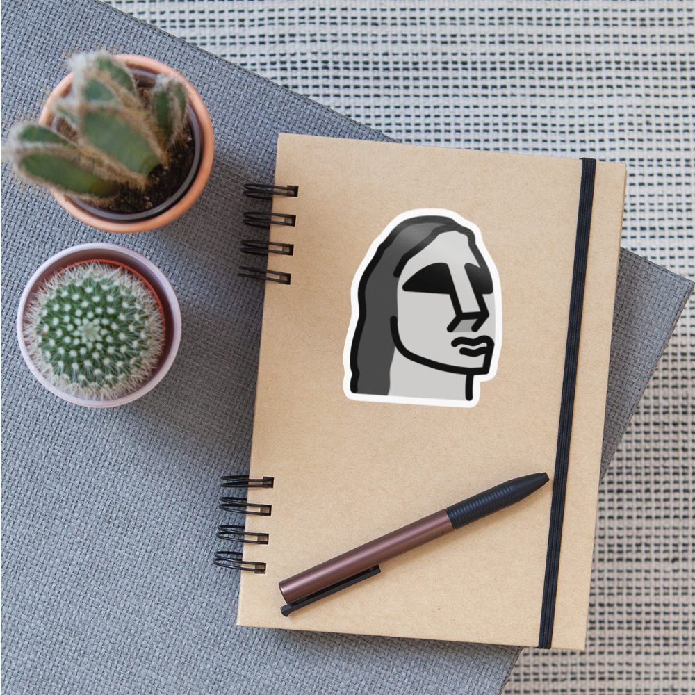 Moai Moji Sticker - Emoji.Express - white glossy