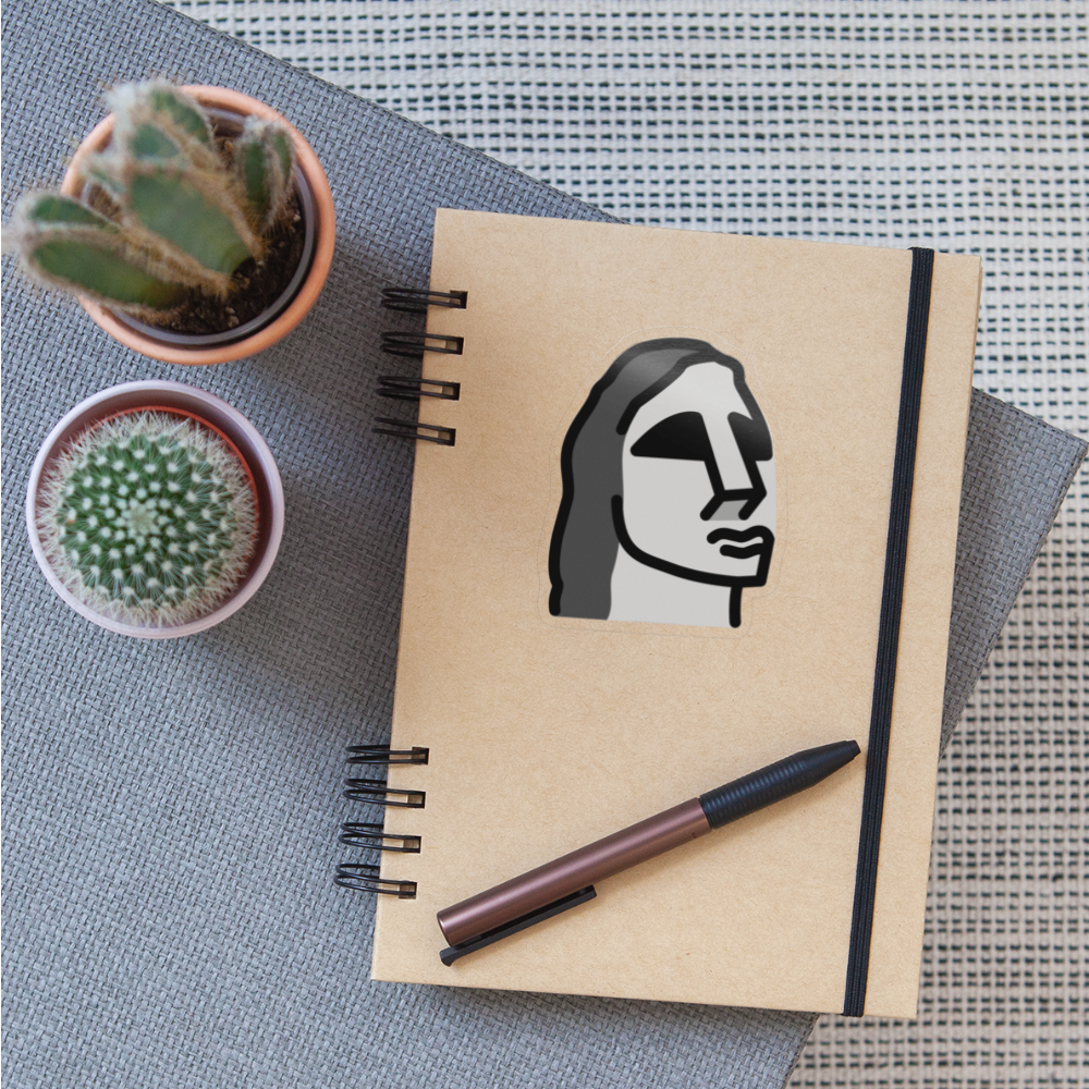 Moai Moji Sticker - Emoji.Express - transparent glossy