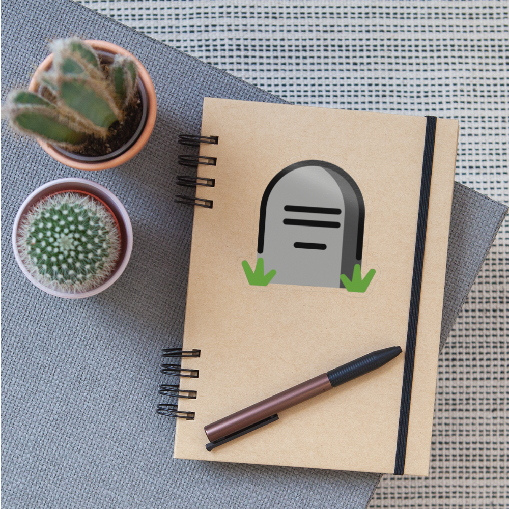 Headstone Moji Sticker - Emoji.Express - transparent glossy