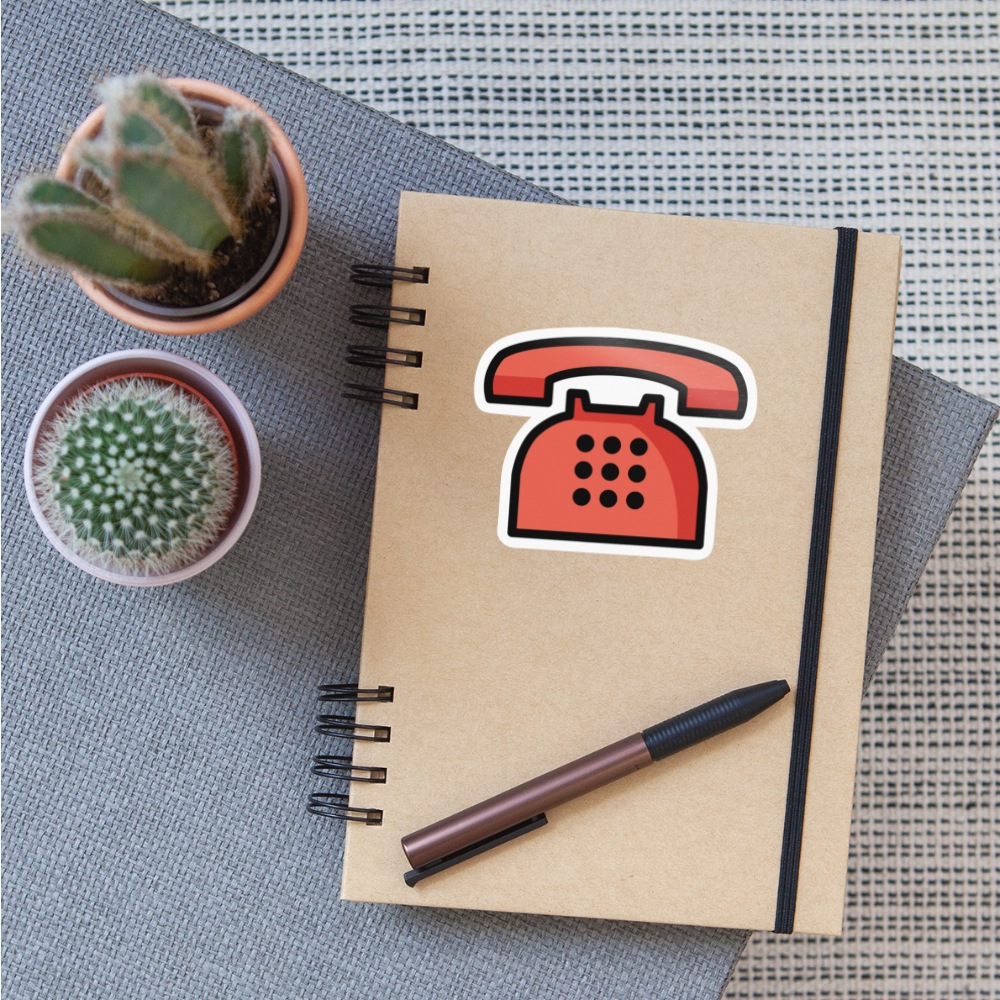 Telephone Moji Sticker - Emoji.Express - white glossy