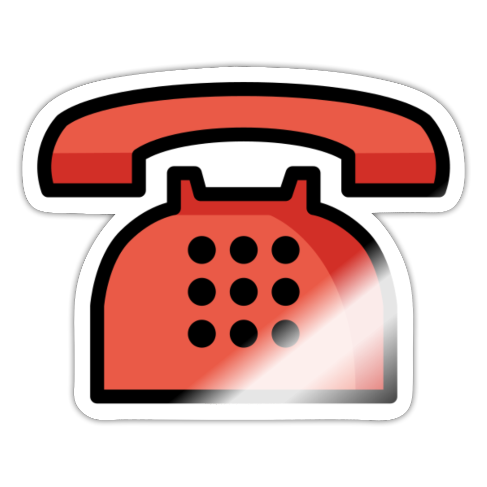 Telephone Moji Sticker - Emoji.Express - white glossy