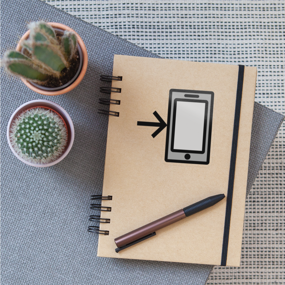 Mobile Phone with Arrow Moji Sticker - Emoji.Express - transparent glossy