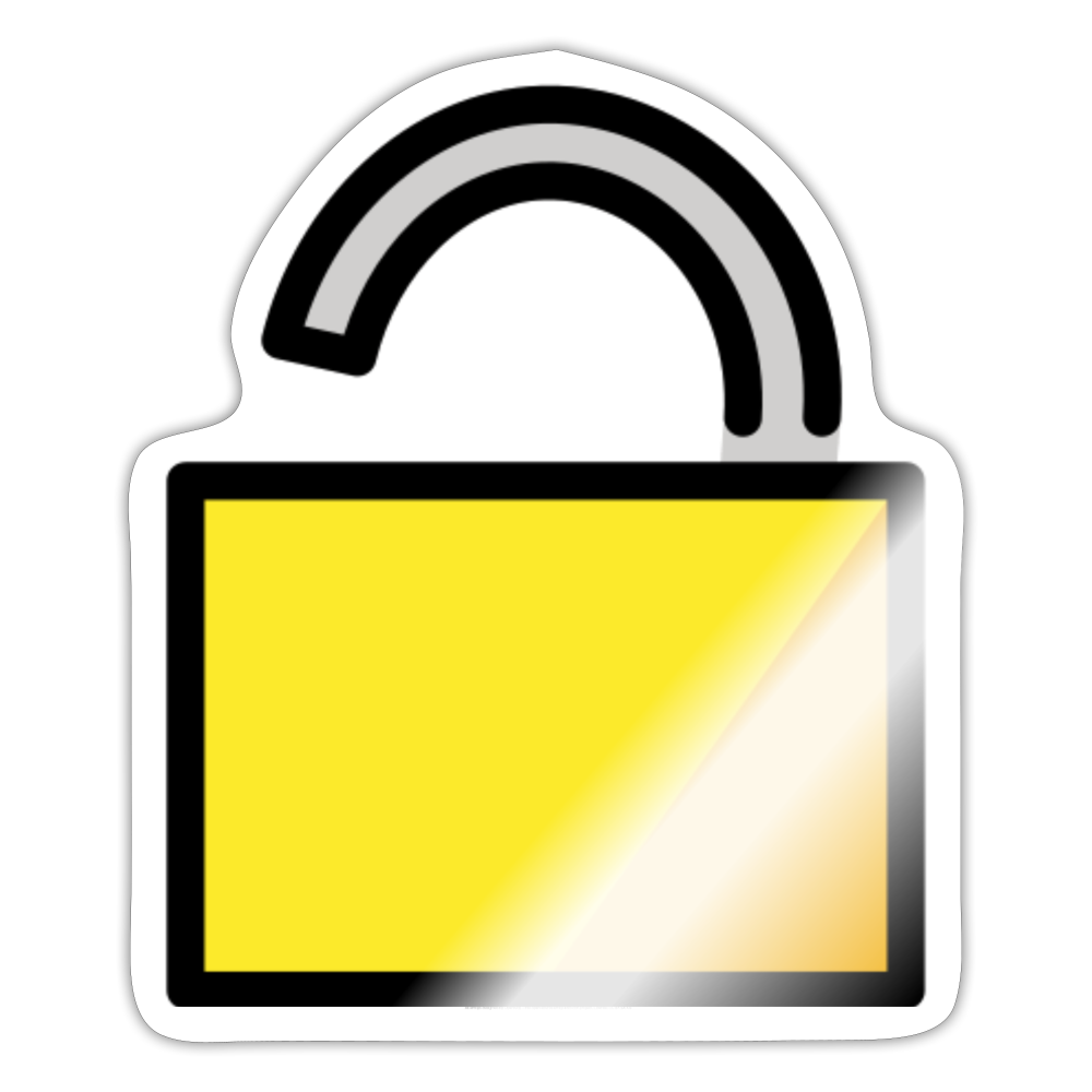 Unlocked Moji Sticker - Emoji.Express - white glossy
