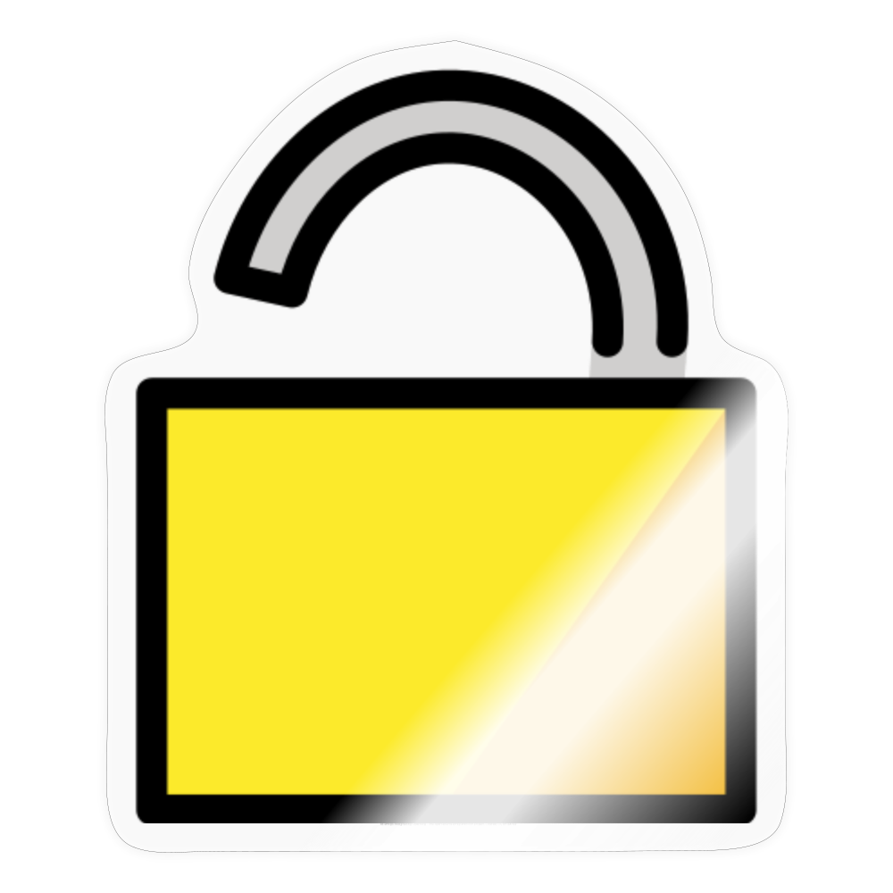 Unlocked Moji Sticker - Emoji.Express - transparent glossy