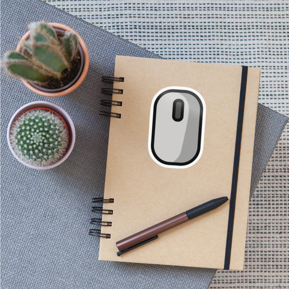 Computer Mouse Moji Sticker - Emoji.Express - white glossy