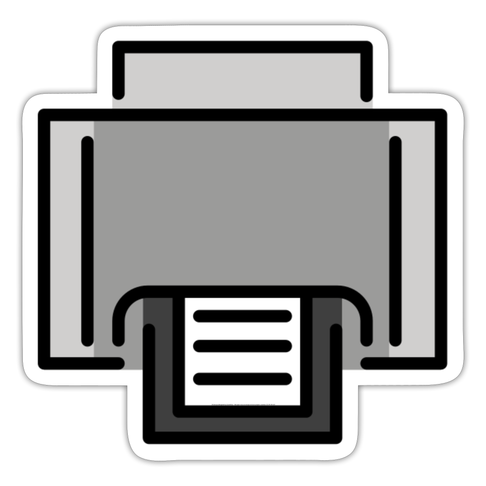 Printer Moji Sticker - Emoji.Express - white matte