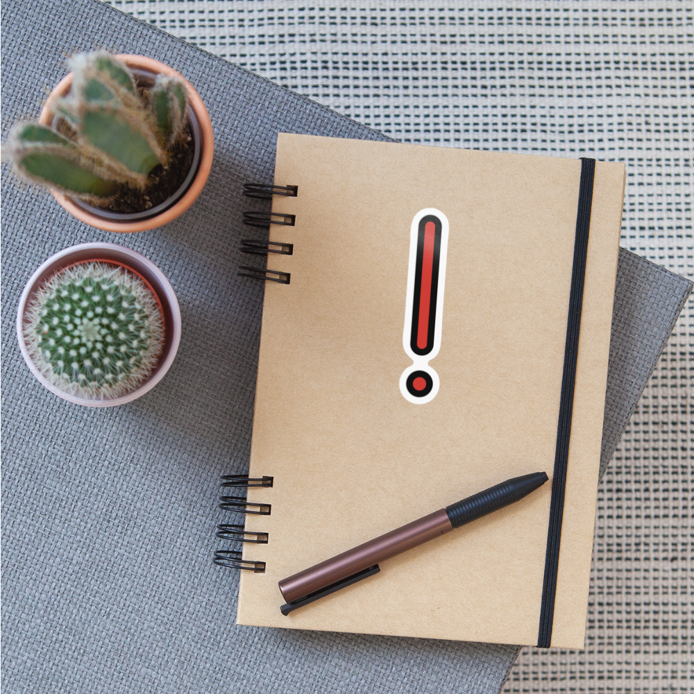 Red Exclamation Mark Moji Sticker - Emoji.Express - white glossy