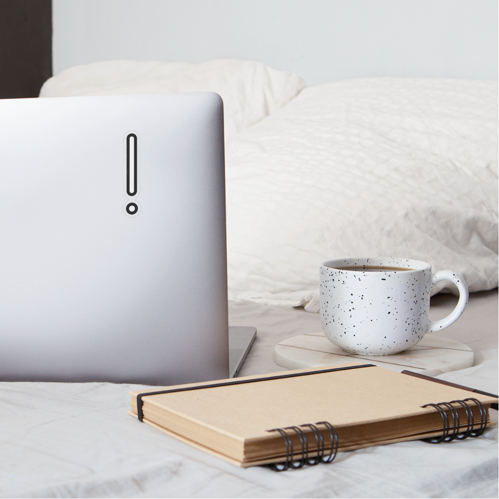 White Exclamation Mark Moji Sticker - Emoji.Express - transparent glossy