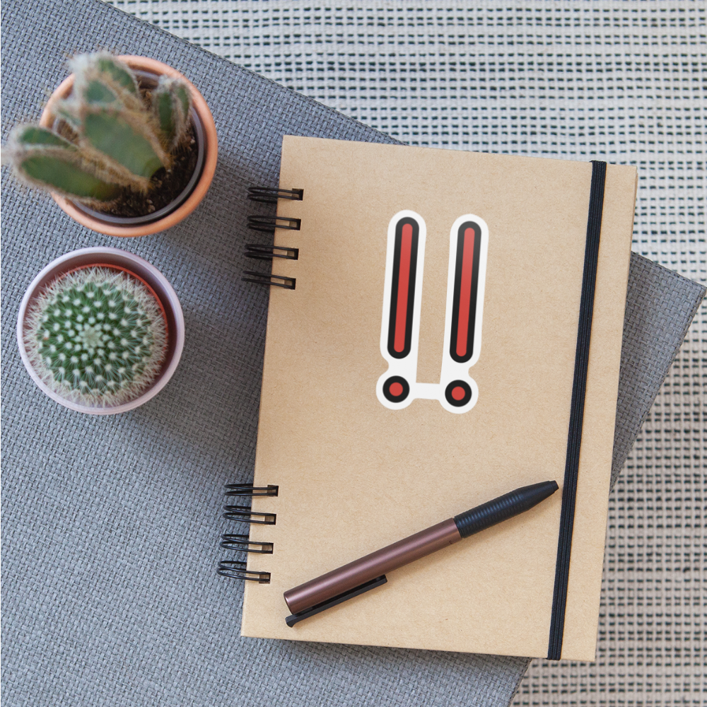 Double Exclamation Mark Moji Sticker - Emoji.Express - white matte