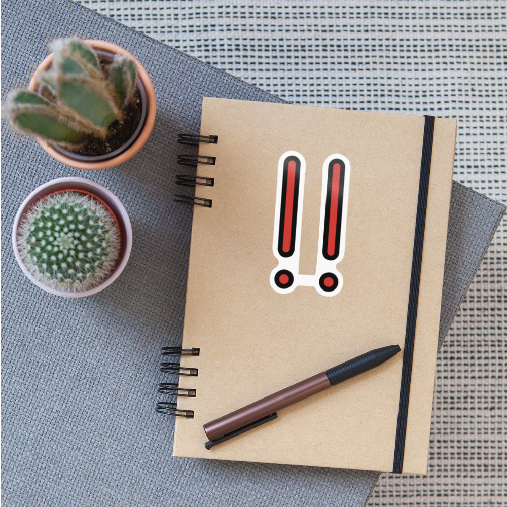Double Exclamation Mark Moji Sticker - Emoji.Express - white glossy
