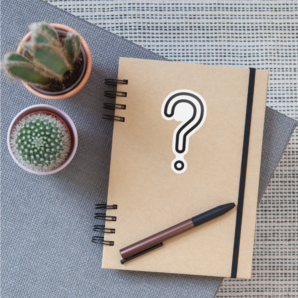 White Question Mark Moji Sticker - Emoji.Express - white matte