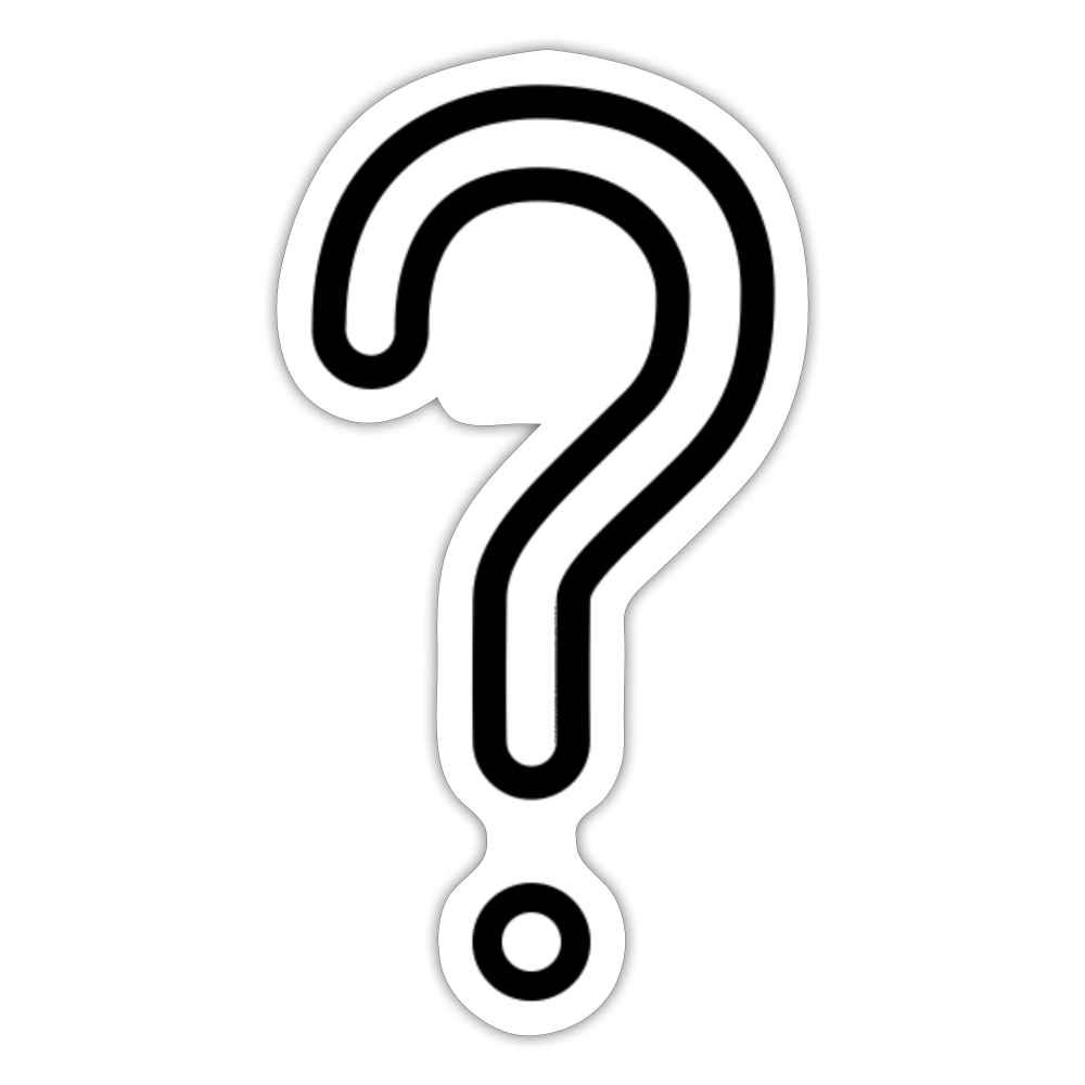 White Question Mark Moji Sticker - Emoji.Express - white matte