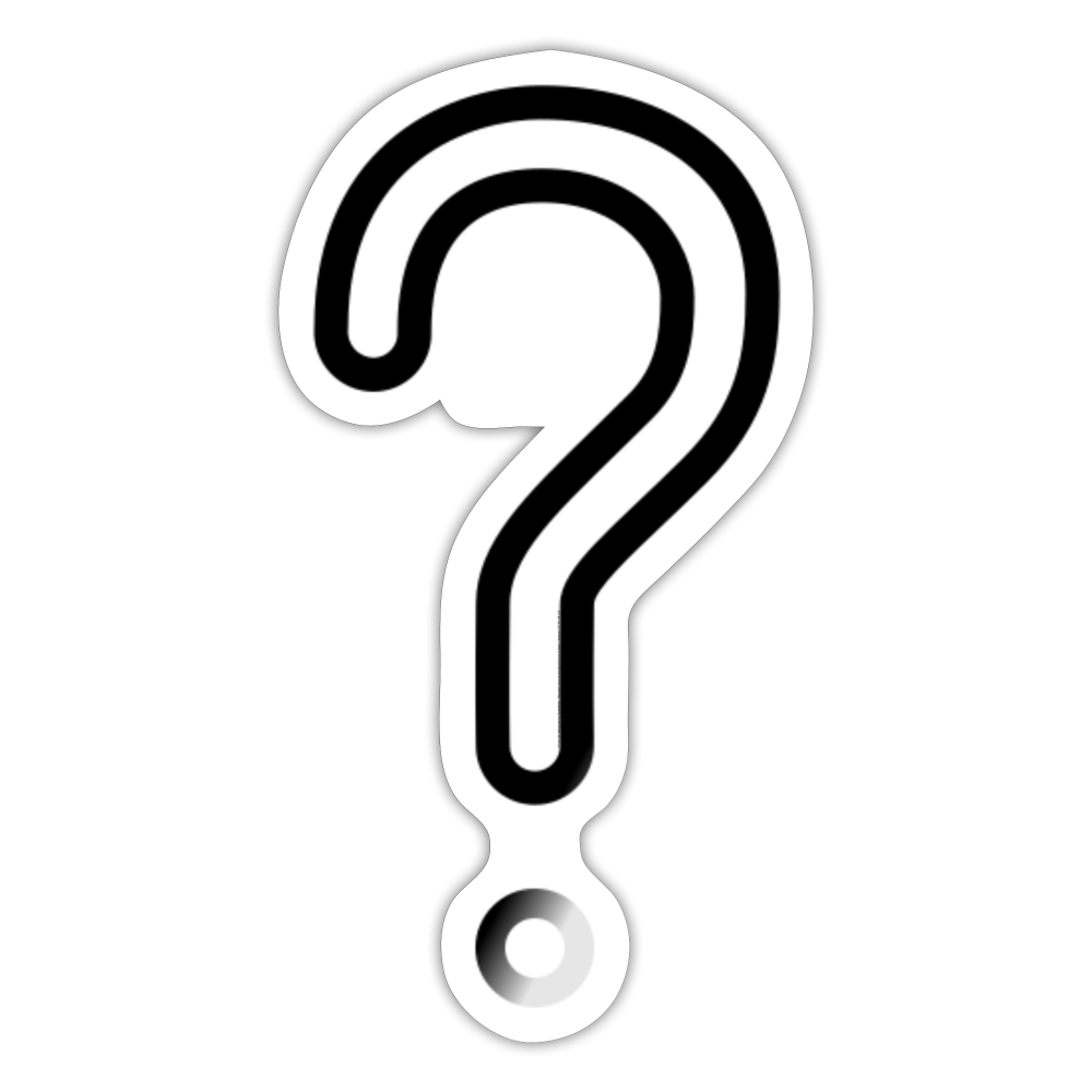 White Question Mark Moji Sticker - Emoji.Express - white glossy