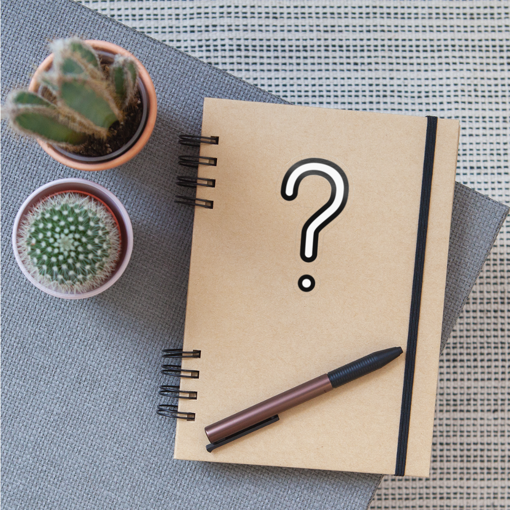 White Question Mark Moji Sticker - Emoji.Express - transparent glossy