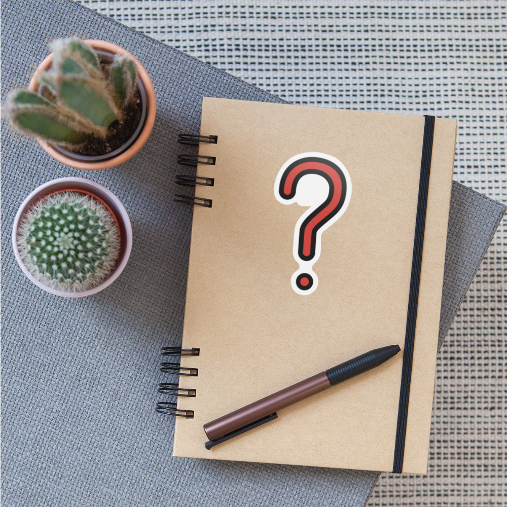 Red Question Mark Moji Sticker - Emoji.Express - white matte
