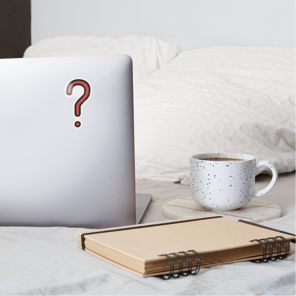Red Question Mark Moji Sticker - Emoji.Express - white glossy