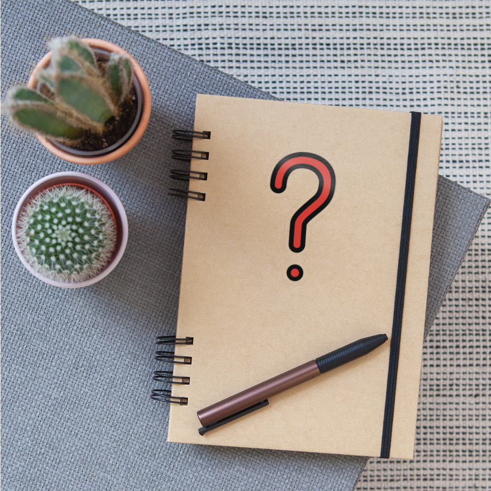 Red Question Mark Moji Sticker - Emoji.Express - transparent glossy