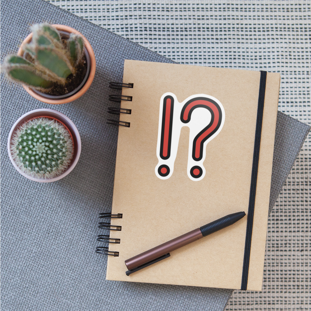 Exclamation Question Mark Moji Sticker - Emoji.Express - white matte