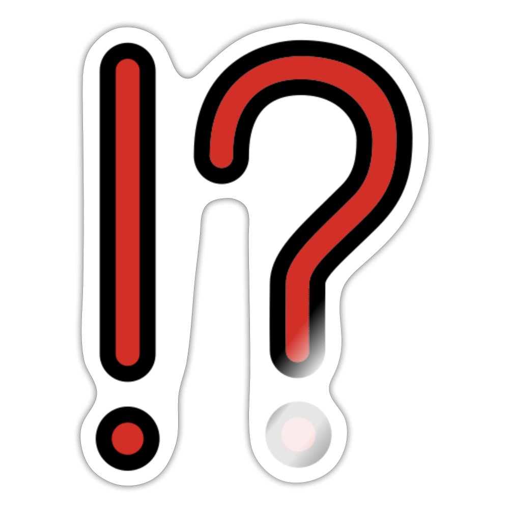 Exclamation Question Mark Moji Sticker - Emoji.Express - white glossy