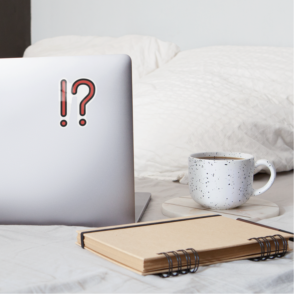 Exclamation Question Mark Moji Sticker - Emoji.Express - white glossy