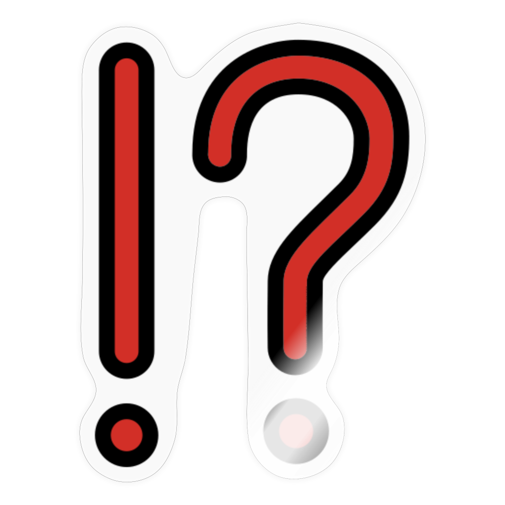 Exclamation Question Mark Moji Sticker - Emoji.Express - transparent glossy