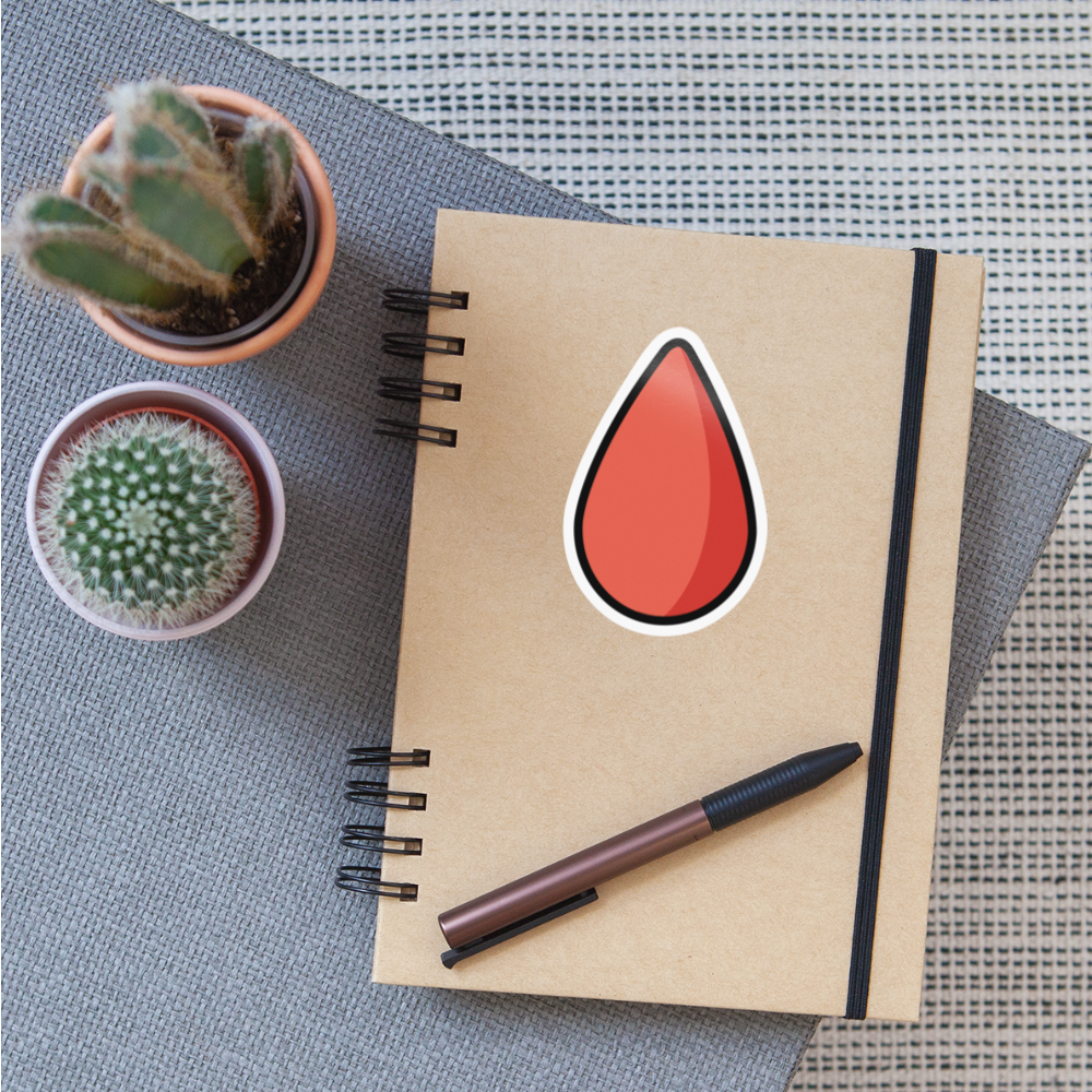 Drop of Blood Moji Sticker - Emoji.Express - white glossy