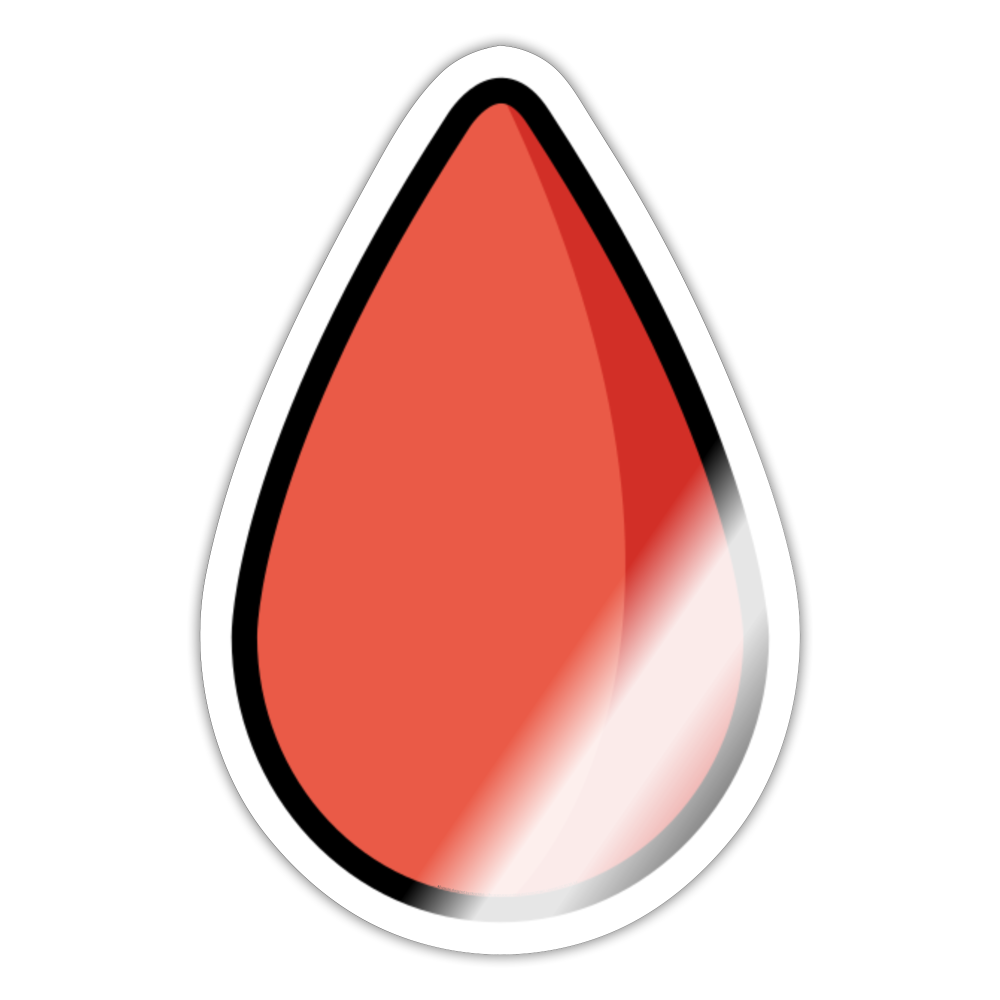 Drop of Blood Moji Sticker - Emoji.Express - white glossy