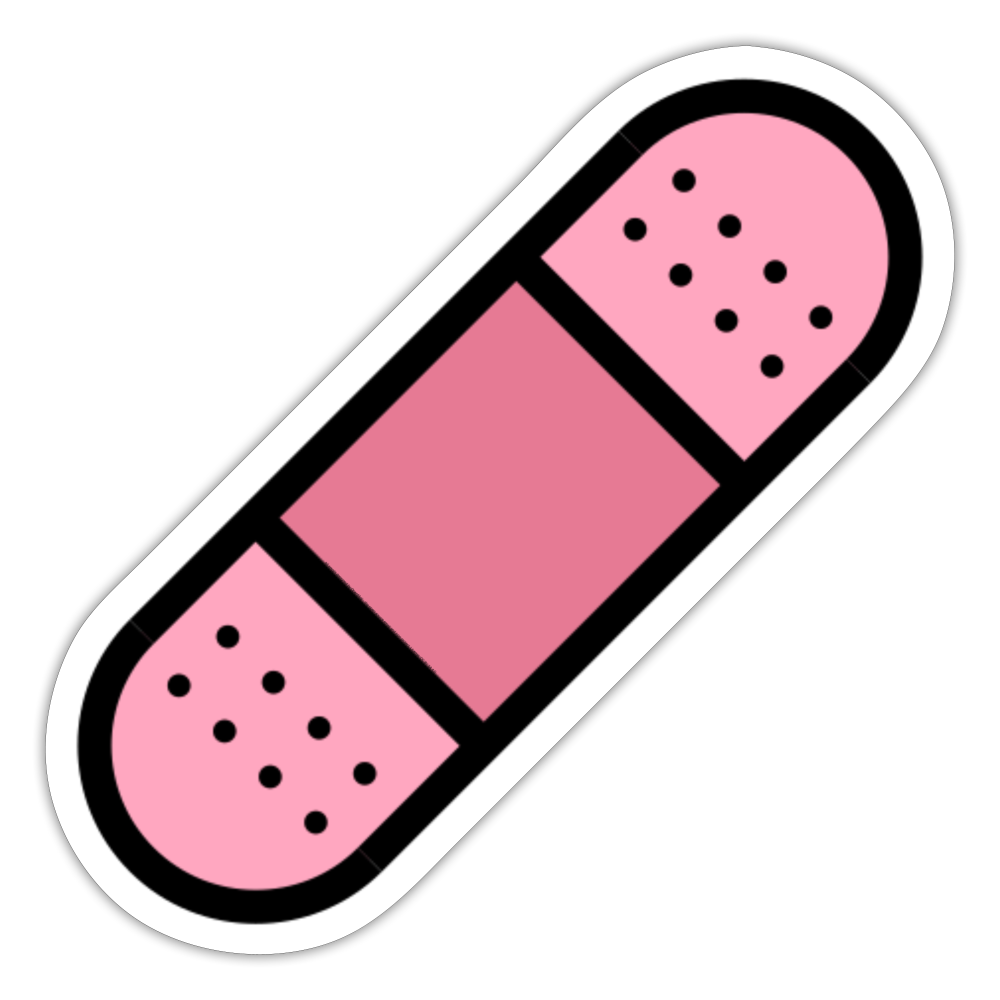 Adhesive Bandage Moji Sticker - Emoji.Express - white glossy