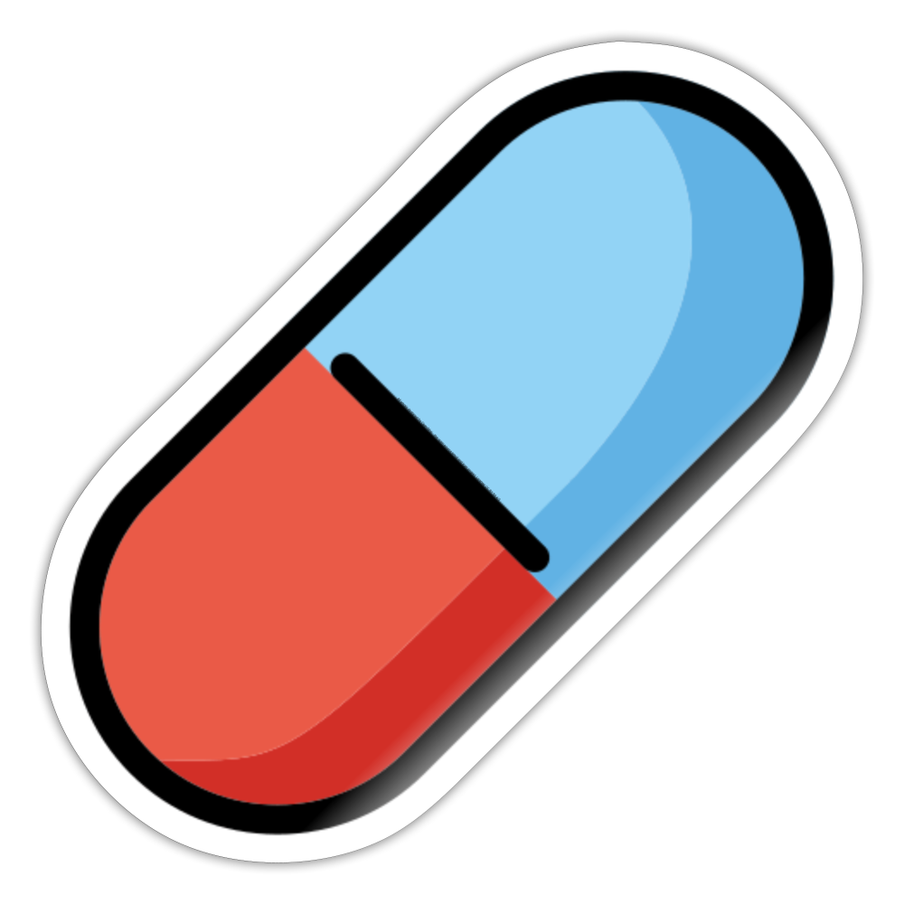 Pill Moji Sticker - Emoji.Express - white glossy