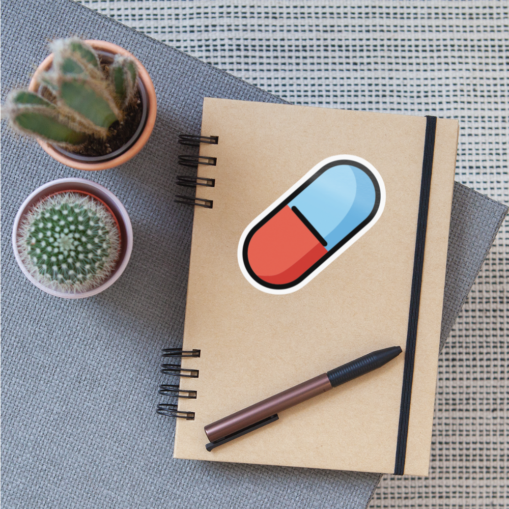 Pill Moji Sticker - Emoji.Express - white glossy