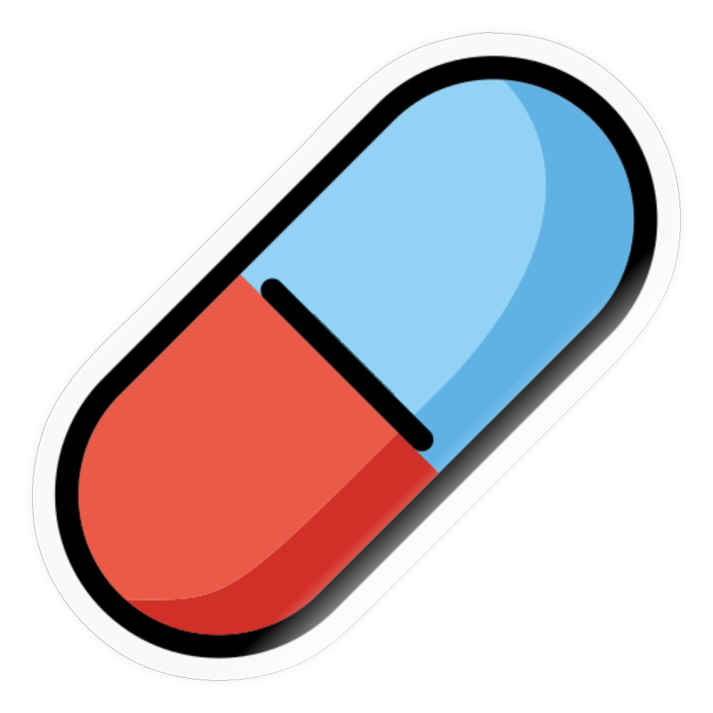 Pill Moji Sticker - Emoji.Express - transparent glossy