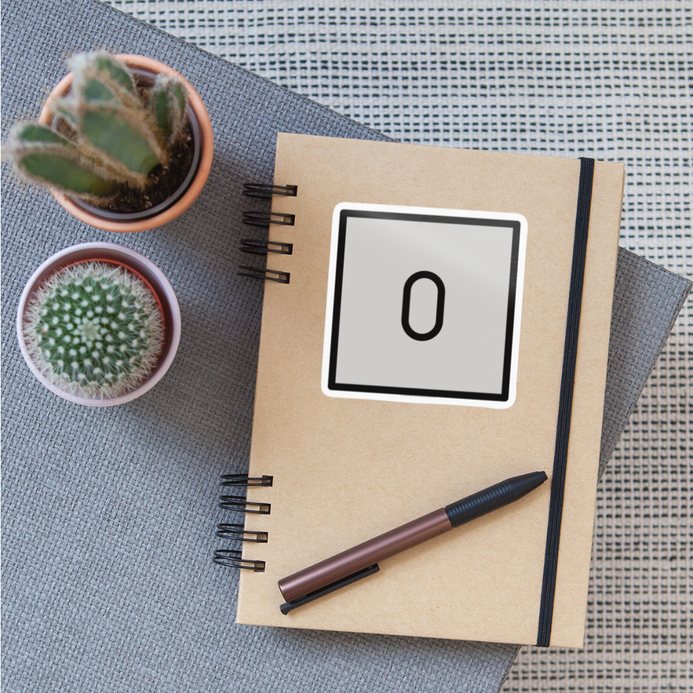 Keypad: 0 Moji Sticker - Emoji.Express - white glossy