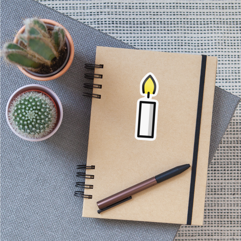 Candle Moji Sticker - Emoji.Express - white glossy