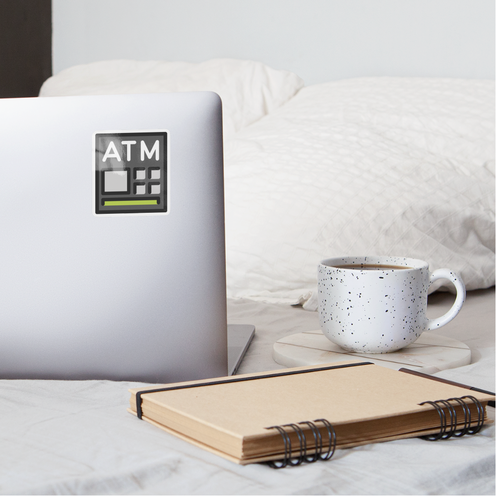 ATM Sign Moji Sticker - Emoji.Express - white glossy