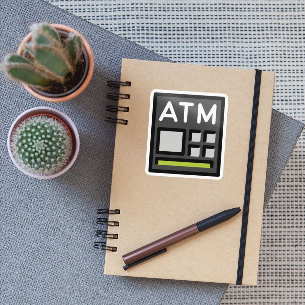 ATM Sign Moji Sticker - Emoji.Express - white glossy