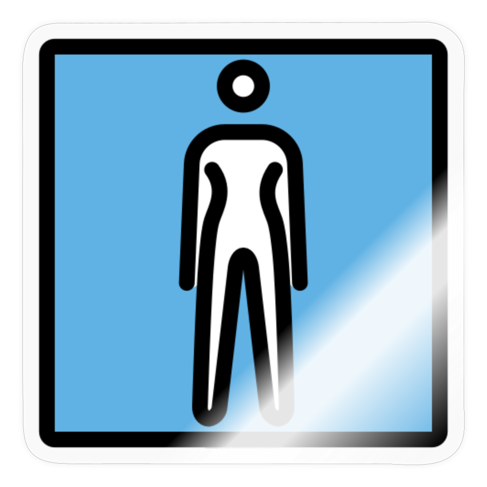 Women's Room Moji Sticker - Emoji.Express - transparent glossy