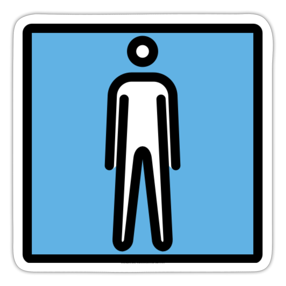 Men's Room Moji Sticker - Emoji.Express - white matte