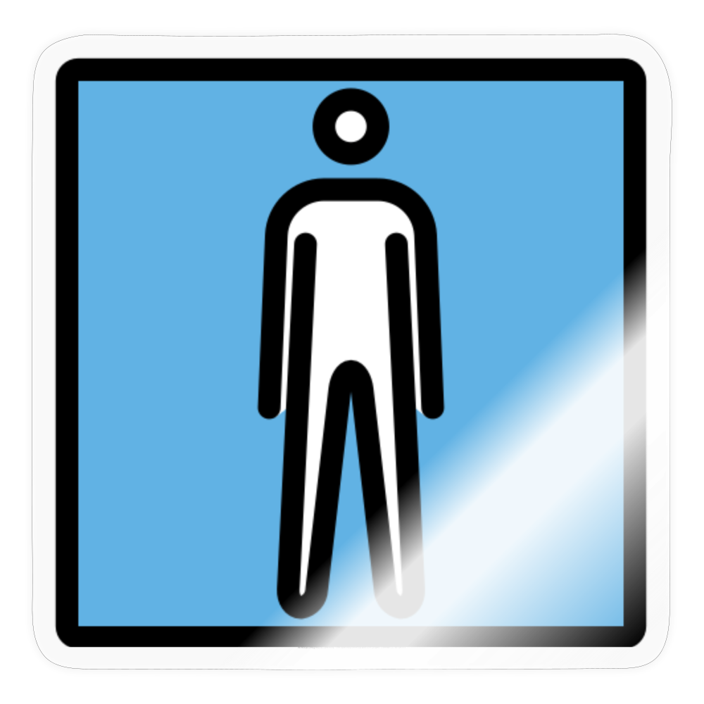 Men's Room Moji Sticker - Emoji.Express - transparent glossy