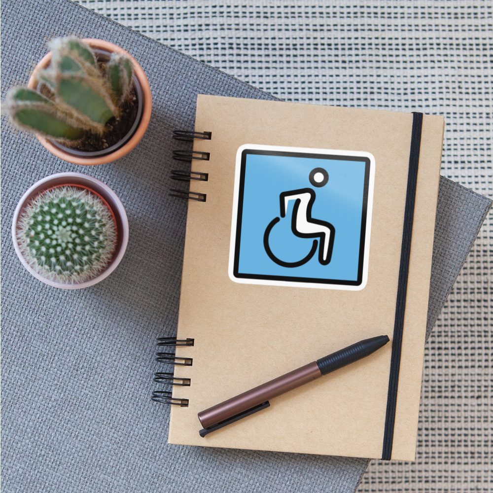 Wheelchair Symbol Moji Sticker - Emoji.Express - white glossy