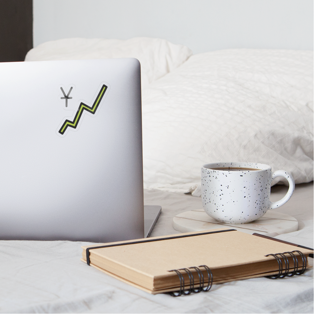 Chart with Increasing Yen Moji Sticker - Emoji.Express - transparent glossy