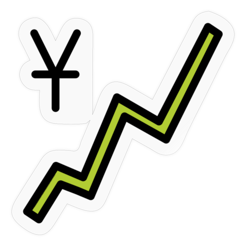 Chart with Increasing Yen Moji Sticker - Emoji.Express - transparent glossy