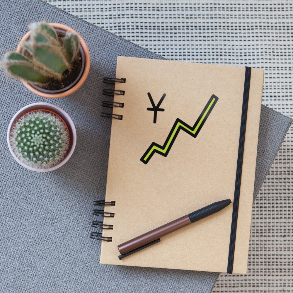 Chart with Increasing Yen Moji Sticker - Emoji.Express - transparent glossy